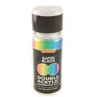 Hycote Satin Black Double Acrylic Spray Paint 150Ml Xdpb906