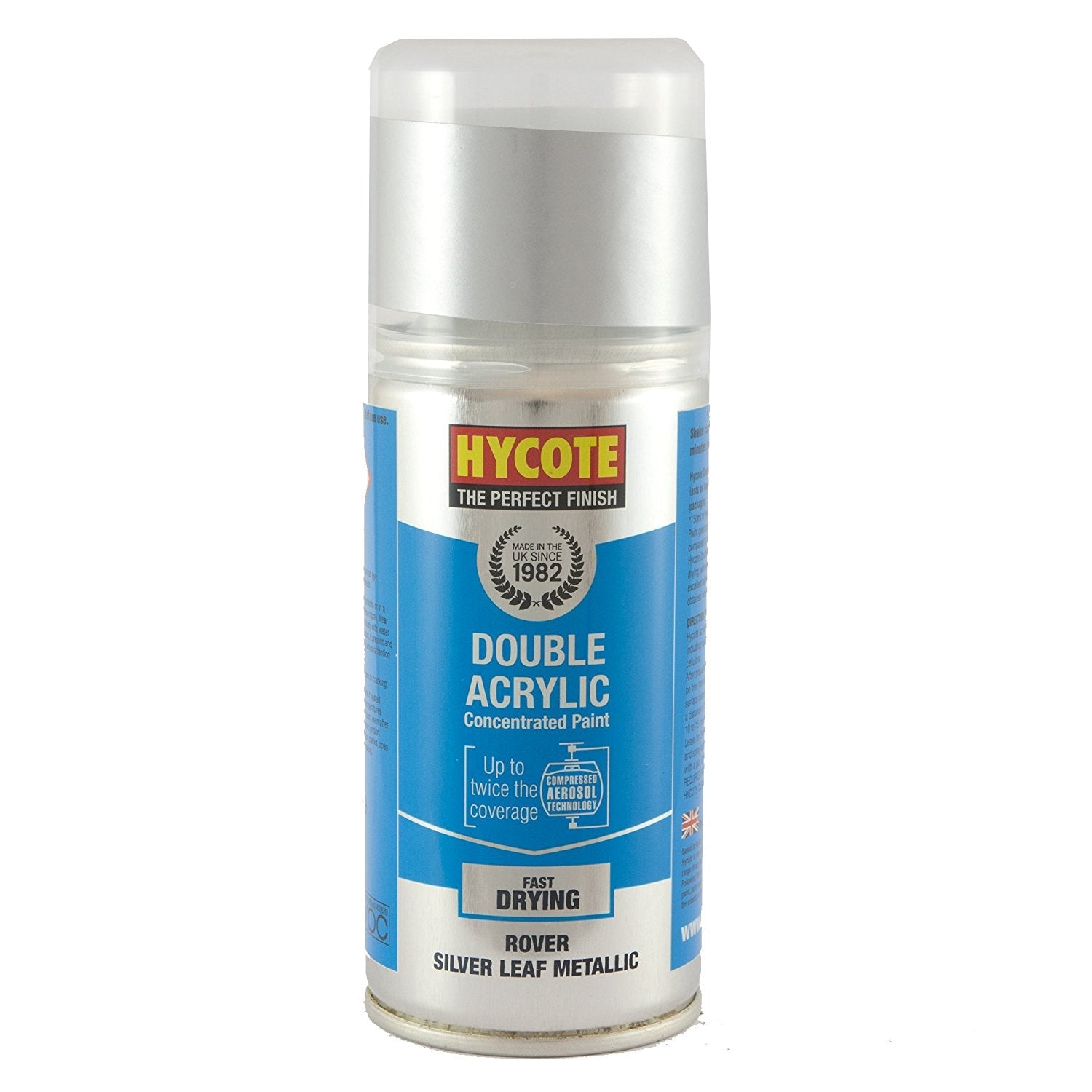 Hycote Rover Silver Leaf Metallic Double Acrylic Spray Paint 150Ml Xdrv406