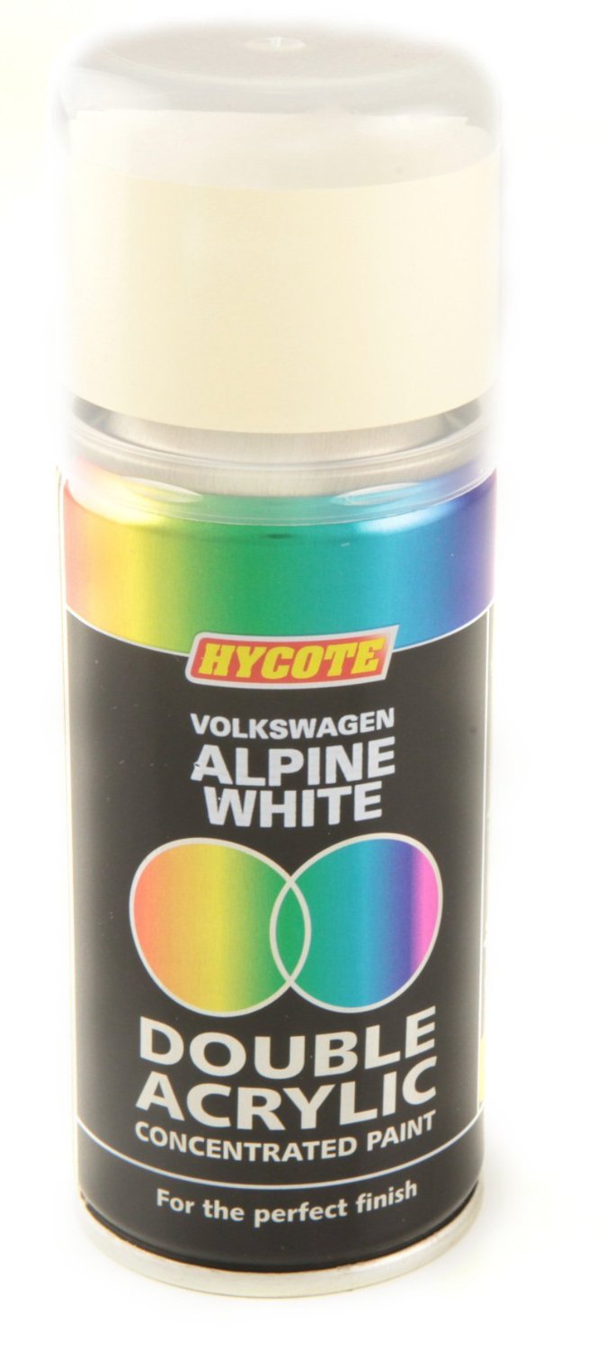 Hycote Volkswagen Alpine White Double Acrylic Spray Paint 150Ml Xdvw601