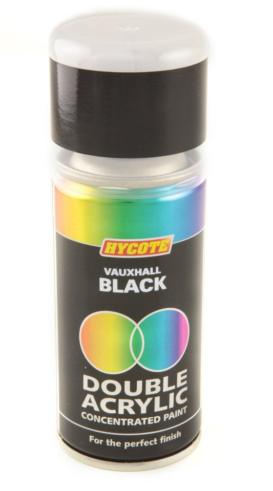 Hycote Vauxhall Black Double Acrylic Spray Paint 150Ml Xdvx402