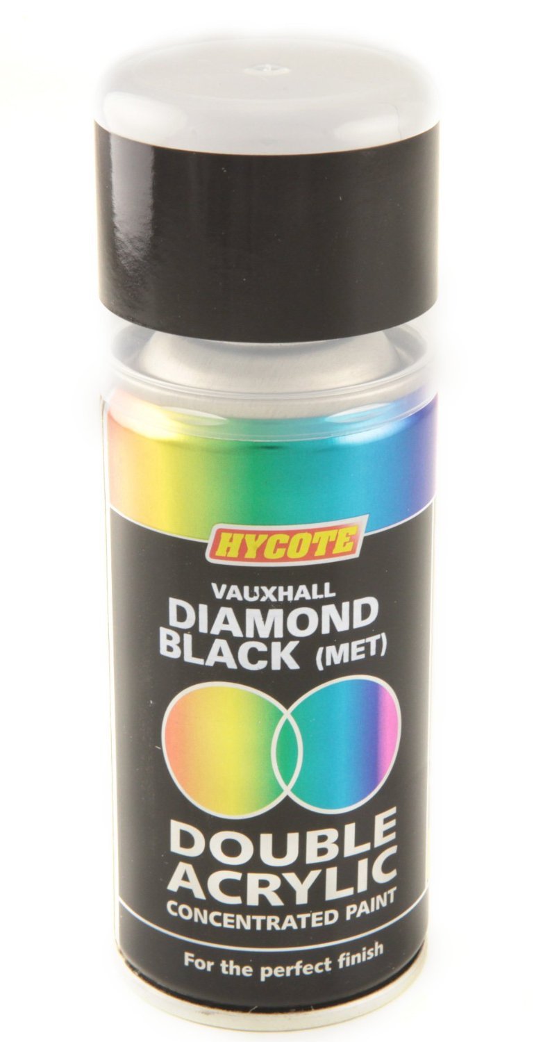 Hycote Vauxhall Diamond Black Metallic Double Acrylic Spray Paint 150Ml Xdvx410