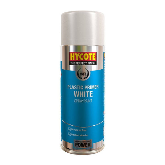 Hycote White Plastic Primer Spray Paint 400Ml Xuk610